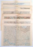 1914-1915 6 db katonai térkép (Trieszt, Milánó, Verona, stb.), kiadja: K. u. k. Militärgeographisches Institut
