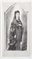 cca 1898 Istenben boldogult Erzsébet királynénk kegyeletes emlékére (1837-1898) emléklap 14x8 cm / Queen Elisabeth memorial card 14x8 cm