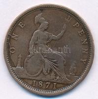 Nagy-Britannia 1871. 1p Br "Viktória" T:3 kis ph.
Great-Britain 1871. 1 Penny Br "Vi...