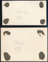 cca 1930 Tabán 2 db fotó, kis utca, udvar. 11x6 cm, 12x9 cm