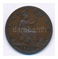 Nagy-Britannia 1860. 1f Br "Viktória" T:2- Great Britain 1860. 1 Farthing Br "Victori...