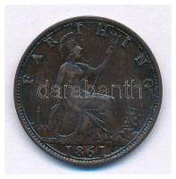 Nagy-Britannia 1861. 1f Br "Viktória" T:2- Great Britain 1861. 1 Farthing Br "Victori...