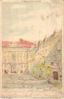 1899 Wien, Vienna, Bécs; Burghof / castle courtyard, Franz Joseph. Kunstanstalt Kosmos 170. hold to light litho (EB)