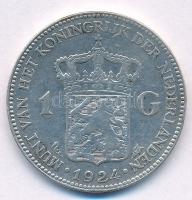 Hollandia 1924. 1G Ag "I. Vilma" T:2- 
Netherlands 1924. 1 Gulden Ag "Wilhelmina I&q...