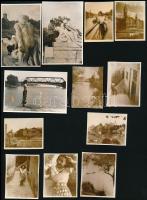 cca 1955 Győr, városrészletek, 12 db fotó, 5,5×4 és 9×5,5 cm