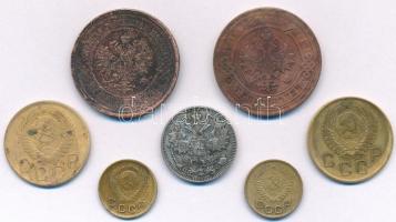 Orosz Birodalom 1896-1915. 3k Cu (2x) + 1914. 15k Ag "II. Miklós" + Szovjetunió 1949-1954....
