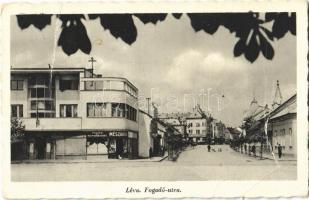 Léva, Levice; Fogadó utca, Mészáros üzlete. Hajdú foto / street view, shops (EB)