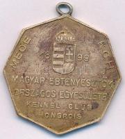 1899. MEOE-KCH - Magyar Ebtenyésztők Országos Egyesülete - Kennel Club Hongrois aranyozott Br érme füllel (40mm) T:2 kopás