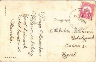 1927 Boldog Új Évet! / Lady with girl. B.K.W.I. 3142-4. s: Mela Koehler  (fl)