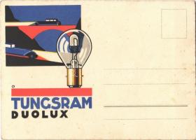 Tungsram Duolux / Hungarian light bulb advertisment postcard s: Csemiczky Tihamér (hátoldalon Sirok Sándor)