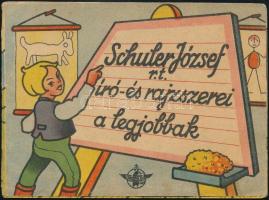 cca 1930 Schuler József Rt. rajzszereit reklámozó színező füzet, használt, 12p