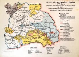 Erdély közigazgatási térképe 1847-ben, kiadja: Magyar Földrajzi Intézet Rt., 23×31 cm