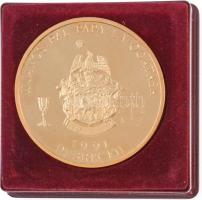 Bognár György (1944-) 1991. "II, János Pál pápa látogatása - Debrecen" aranyozott Br emlék...