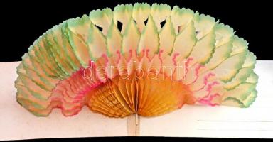 1903 Legyezővé nyitható egyedi képeslap / Custom-made postcard folding as a hand fan
