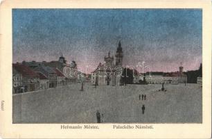 Hermanuv Mestec, Palackého Námestí / square, church (Rb)