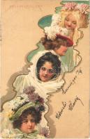 1900 Melyik a legszebb? / Which is the most beautiful? Ladies, litho (Rb)