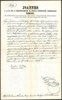 1876 Simor János érsek fejléces okmánya, rajta Szabó József vikárius és az érseki titkár aláírása
