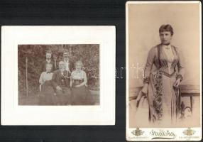 Dr. Walko Lajos (1880-1954) országgyűlési képviselő, miniszter és lánya, 2 db keményhátú fotó, 21×11 és 9×12 cm