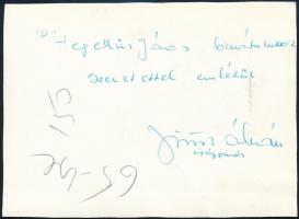 cca 1960 Cigányprímás feliratozott, aláírt fotója 10,5x14 cm
