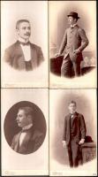 cca 1902 A Walkó testvérek, Walkó Károly és Walkó Ottó, 4 db keményhátú fotó, 21×11 cm