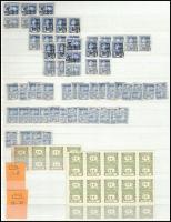 Magyar okmánybélyeg tétel, rengeteg számlailleték bélyeggel, A/4 16 lapos berakóban