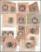 Magyar okmánybélyeg tétel, rengeteg számlailleték bélyeggel, A/4 16 lapos berakóban