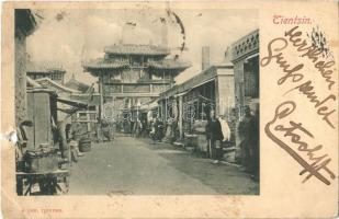 1902 Tianjin, Tientsin; street view, market. E. Lee (b)