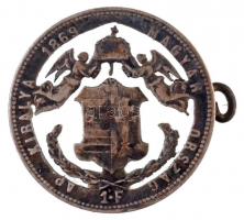 1869. 1Ft Ag címer kivágva és jelvénnyé alakítva, patina, tűhiány