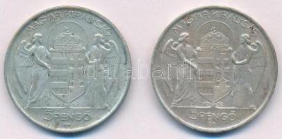 1939. 5P Ag "Horthy balra" (2x) T:2,2-
Adamo P8.2
