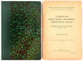 Kádár Jolán: 

A budai és pesti német színészet története. 1812-ig. Játékszíni és drámairodalmi sz...