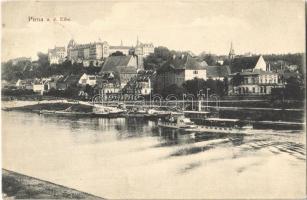 1910 Pirna, Elbe river, steamship