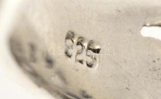 Ezüst(Ag) "legyező" gyűrű, jelzett, méret: 56, nettó: 7,5 g