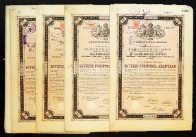 1881. 1000Ft járadékkölcsön (10x) bennük 2klf német szignettával (klf színvariánsokban) + cseh érvényesítő bélyegzővel