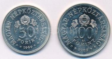 1969. 50Ft Ag + 100Ft Ag "Tanácsköztársaság" pár T:BU ujjlenyomatos
Adamo EM34, EM35