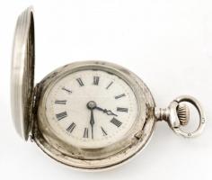 Ezüst(Ag) Remontoir zsebóra, jelzett, működik, d: 3 cm, bruttó: 27,8 g