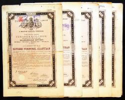 1881. 1000Ft járadékkölcsön (10x) bennük 2klf német szignettával (klf színvariánsokban) + cseh érvényesítő bélyegzővel