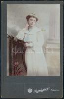 cca 1910 Liederhoffer Budapest, lányka fotója 11x17 cm