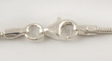 Ezüst(Ag) kígyó nyaklánc, köves függővel, jelzett, h: 54,5 cm, 2,5×1 cm, bruttó: 5,4 g