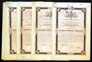 1881. 1000Ft járadékkölcsön (13x) bennük 2klf német szignettával (klf színvariánsokban) + cseh érvényesítő bélyegzővel