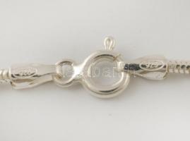 Ezüst(Ag) kígyó nyaklánc, kereszt függővel, jelzett, h: 41 cm, 2×1,1 cm, bruttó: 4,5 g