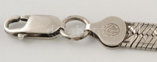 Ezüst(Ag) széles, lapos mintás kígyó karkötő, jelzett, h: 20 cm, nettó: 10,5 g