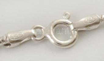 Ezüst(Ag) kígyó nyaklánc, korpuszos kereszt függővel, jelzett, h: 64 cm, 3,6×1,8 cm, nettó: 6,5 g