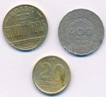 Brazília 1938. 500R Al-Br + 1940. 400R Cu-Ni + 1948. 20c Al-Br T:2,2-
Brazil 1938. 500 Reis Al-Br +...