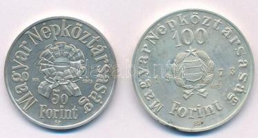 1973. 50Ft Ag + 100Ft Ag "Petőfi" T:BU felületi karc
Adamo EM41, EM42