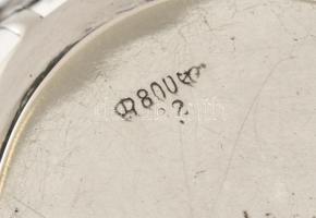 Ezüst(Ag) áttört ovális füles ékszertálka, jelzett, 14,5×9,3 cm, nettó: 52,7 g