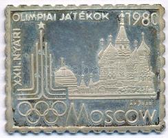 1980. XXII. Nyári Olimpiai Játékok Moszkva 1980 jelzett Ag bélyegérem eredeti (3,36g/0.835/27x22mm) T:1- (eredetileg PP)