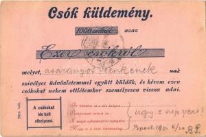 1901 Csók küldemény 1000 csókról. Bíró Albert kiadása / Kiss delivery of 1000 kisses. greeting card