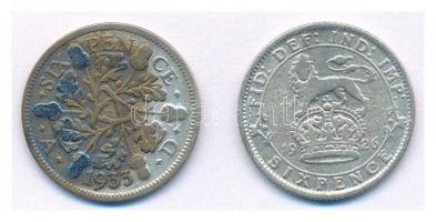 Nagy-Britannia 1926. 6p Ag + 1933. 6p Ag "V. György" T:2,2- patina
Great Britain 1926.6 P...