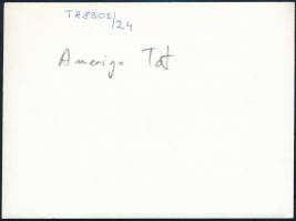 cca 1980 Amerigo Tot (Tóth Imre, 1909-1984) világhírű szobrászművész egy konferencián, fotó, 8,5×11,...