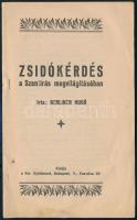 cca 1930 Berliner Hugó: Zsidókérdés a Szentírás megvilágításában, 24p